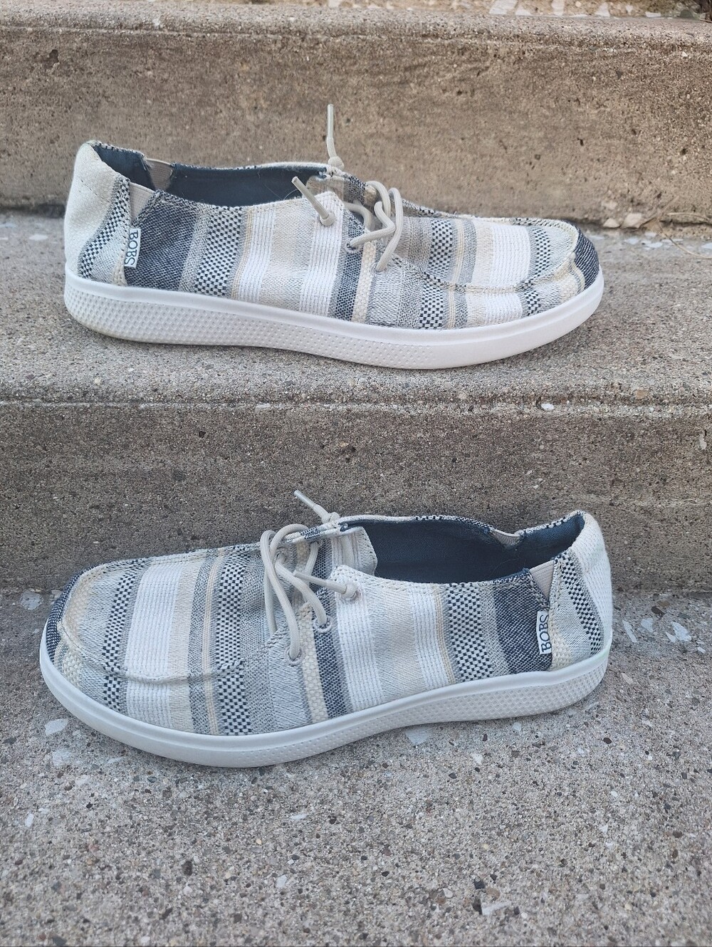 Skechers Bobs Skipper Hampton Bays Womens Slip On Loafer Blue Beige Size 11